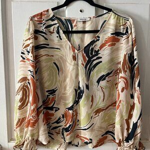 Madewell Abstract Brushstroke Printed Blouse - Size M